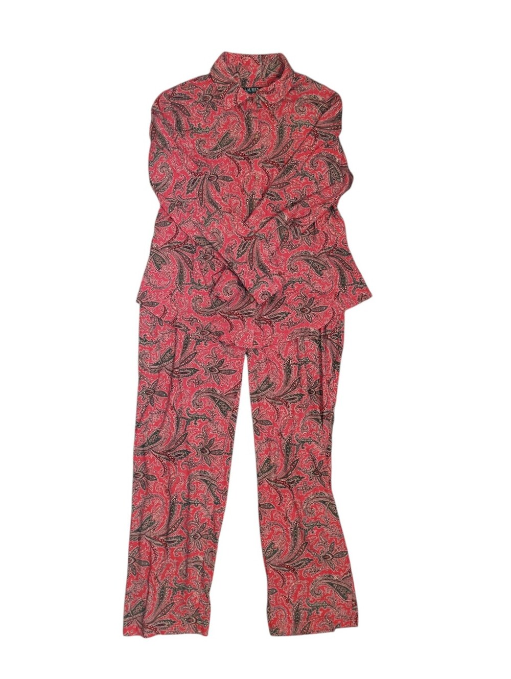 Lauren Ralph Lauren Pajama Set Cotton Blend Size Large